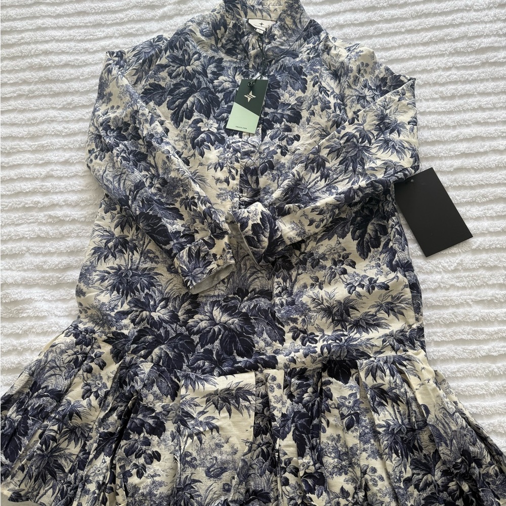 Tuckernuck Tate Navy Toile Button-Up Dress- NWT Small